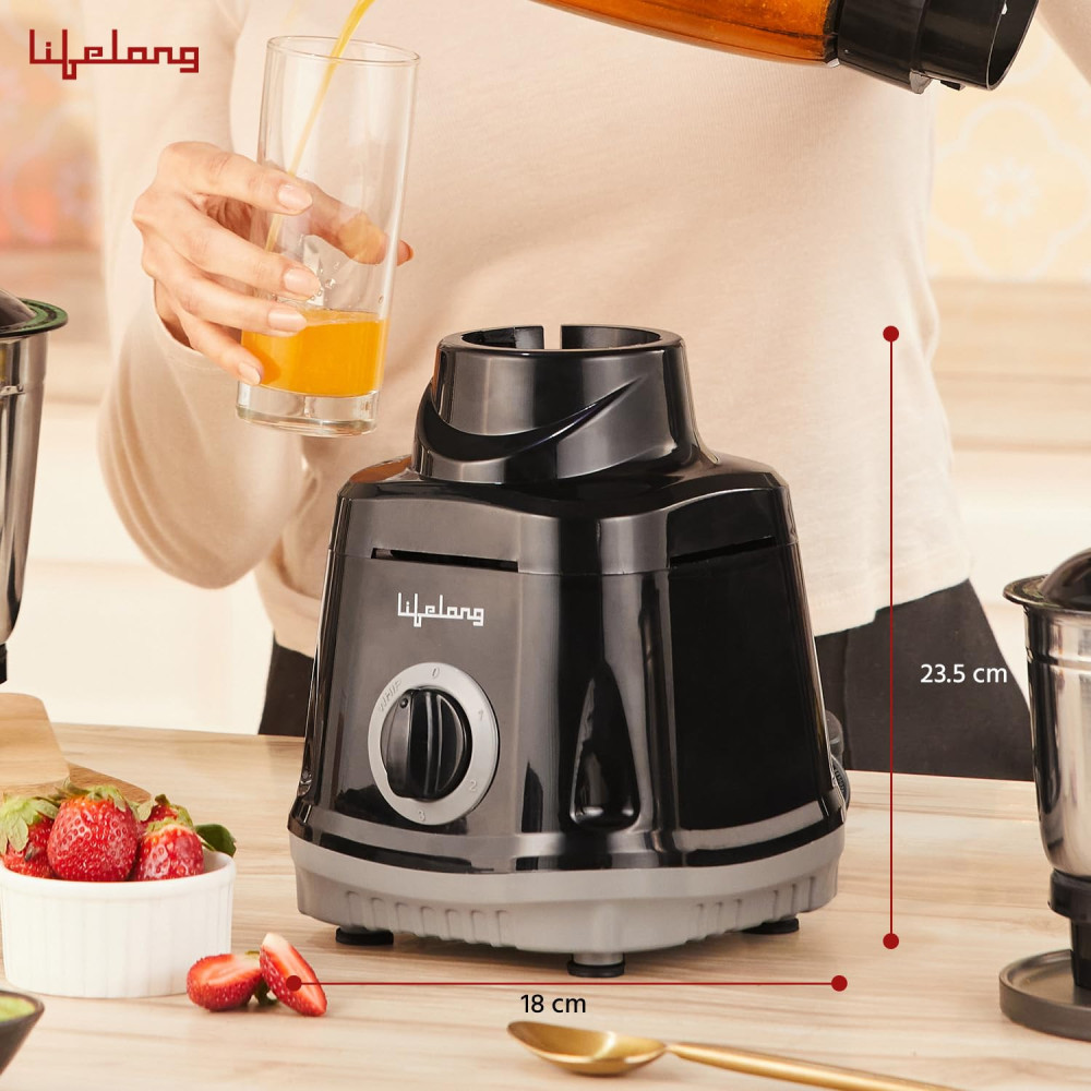 Lifelong Juicer Mixer Grinder for Kitchen - 4 Jars 750 Watt Mixie